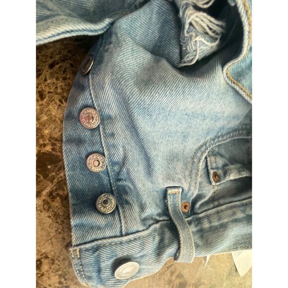 LEVI’S 501 SHORTS DENIM DISTRESSED PREMIUM SZ 26 GRUNGE RIPPED RUGGED AESTHETIC - Picture 11 of 16